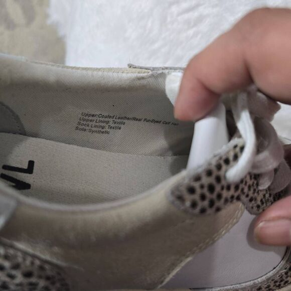 Madewell Court Spotted Genuine Calf Hair Sneaker in Sand Beige 7M - Picture 7 of 7